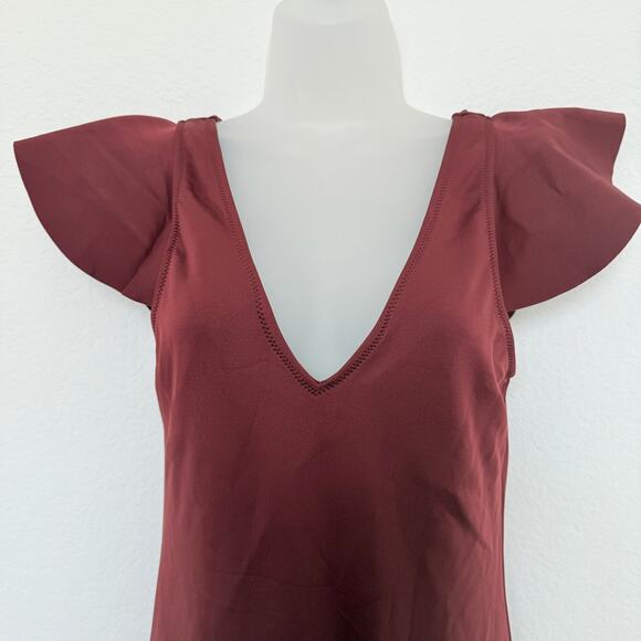 Derek Lam Maroon One Piece Swimsuit - Picture 4 of 8